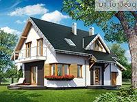 A-237-1P проект одноэтажного дома из газобетона с мансардой и гаражом размером 9 на 13 