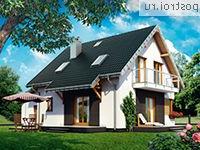 A-237-1P проект одноэтажного дома из газобетона с мансардой и гаражом размером 9 на 13 