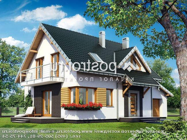 A-237-1P проект одноэтажного дома из газобетона с мансардой и гаражом размером 9 на 13 