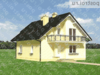 A-239-1P проект одноэтажного дома из газобетона с мансардой размером 11 на 10  - вид справа