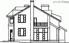 A-245-1P проект двухэтажного дома из газобетона размером 12 на 15 - вид спереди A-245-1P проект двухэтажного дома из газобетона размером 12 на 15 - вид спереди