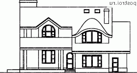 A-245-1P проект двухэтажного дома из газобетона размером 12 на 15 - вид слева A-245-1P проект двухэтажного дома из газобетона размером 12 на 15 - вид слева