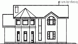 A-245-1P проект двухэтажного дома из газобетона размером 12 на 15 - вид справа A-245-1P проект двухэтажного дома из газобетона размером 12 на 15 - вид справа