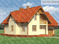 A-249-1P проект двухэтажного дома из газобетона с подвалом и мансардой и гаражом размером 12 на 13  - вид спереди