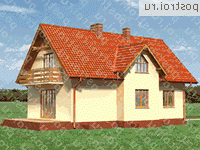 A-249-1P проект двухэтажного дома из газобетона с подвалом и мансардой и гаражом размером 12 на 13  - вид справа