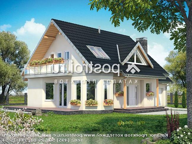 A-293-1K проект одноэтажного дома из кирпича с мансардой и гаражом размером 11 на 14 