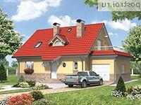 A-293-1P проект одноэтажного дома из пеноблоков с мансардой и гаражом размером 16 на 10 