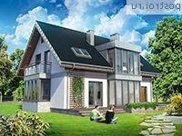 A-297-1P проект одноэтажного дома из пеноблоков с мансардой и гаражом размером 10 на 14 
