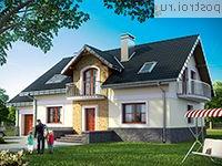 A-299-1P проект одноэтажного дома из пеноблоков с мансардой и гаражом размером 9 на 16 