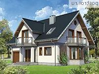 A-306-1P проект одноэтажного коттеджа из пенобетона с мансардой и гаражом размером 11 на 14 