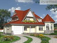 A-311-1K проект одноэтажного дома из кирпича с мансардой и гаражом размером 12 на 17 