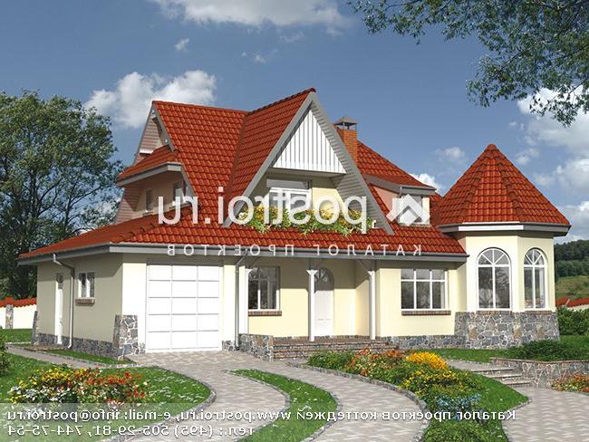 A-311-1K проект одноэтажного дома из кирпича с мансардой и гаражом размером 12 на 17 