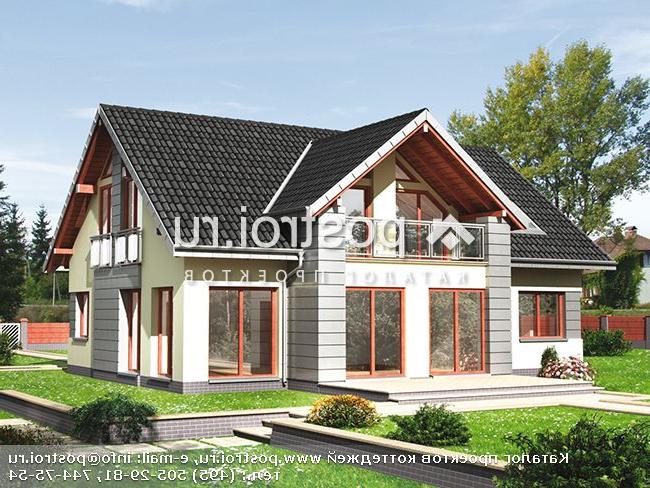 A-320-1P проект одноэтажного коттеджа из газобетона с мансардой размером 12 на 14 