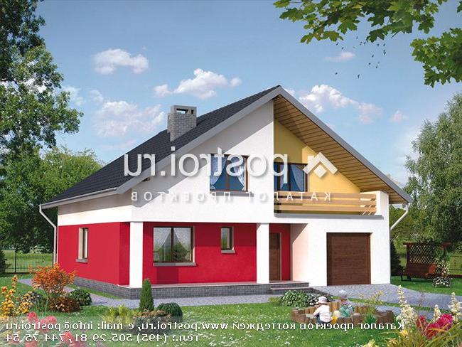 A-328-1K проект одноэтажного дома из кирпича с мансардой и гаражом размером 13 на 12 