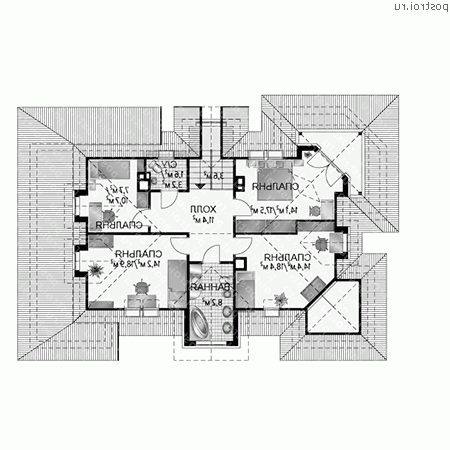 A-329-1P проект одноэтажного дома из газобетона с мансардой и гаражом размером 12 на 18  - мансарда