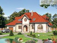 A-329-1P проект одноэтажного дома из газобетона с мансардой и гаражом размером 12 на 18 