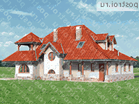 A-329-1P проект одноэтажного дома из газобетона с мансардой и гаражом размером 12 на 18  - вид справа