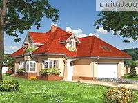 A-347-1P проект одноэтажного дома из газобетона с мансардой и гаражом размером 16 на 12 