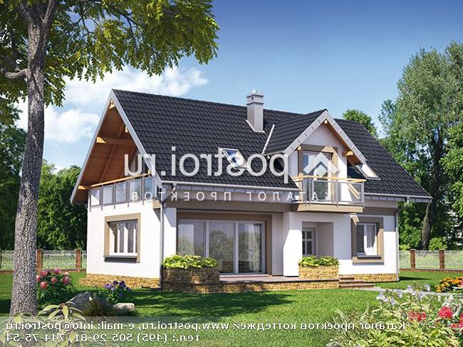 A-358-1P проект одноэтажного коттеджа из газобетона с мансардой размером 9 на 13 