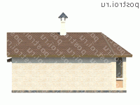 B-033-1P проект одноэтажной бани из пеноблока размером 9 на 6 - вид справа