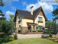 B-169-1P проект двухэтажного дома из пеноблоков с цоколем и мансардой размером 9 на 9 