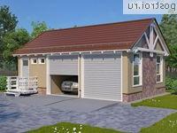 C-052-2S проект одноэтажного каркасного гаража размером 9 на 6 