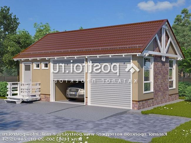 C-052-2S проект одноэтажного каркасного гаража размером 9 на 6 