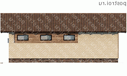 C-060-1P проект одноэтажного гаража из пеноблока размером 9 на 7  - вид слева