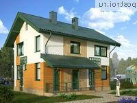 C-100-1P проект двухэтажного коттеджа из пенобетона размером 7 на 9