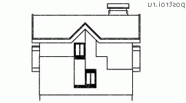 C-116-1P проект двухэтажного коттеджа из пенобетона размером 9 на 9  - вид слева