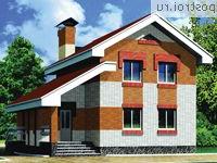 C-116-1P проект двухэтажного коттеджа из пенобетона размером 9 на 9 