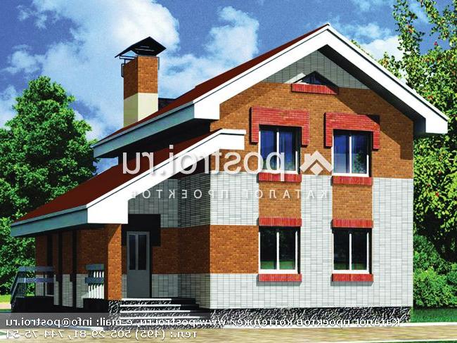 C-116-1P проект двухэтажного коттеджа из пенобетона размером 9 на 9 