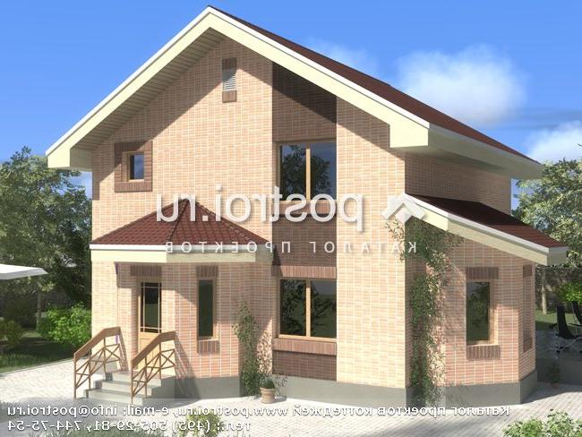 C-129-2P проект двухэтажного дома из газобетона размером 8 на 8 