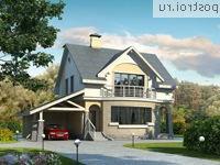 C-166-1P проект двухэтажного дома из пеноблоков с гаражом размером 9 на 13 