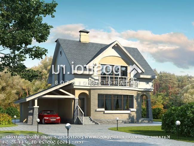 C-166-1P проект двухэтажного дома из пеноблоков с гаражом размером 9 на 13 