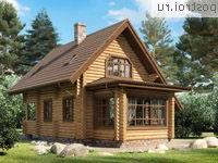 D-081-1D проект одноэтажного деревянного дома из бревна с мансардой размером 7 на 11