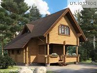 D-081-1D проект одноэтажного деревянного дома из бревна с мансардой размером 7 на 11