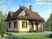 D-126-1D проект одноэтажного деревянного коттеджа из бруса с мансардой размером 9 на 9 