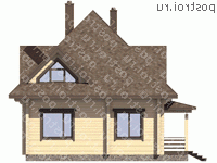 D-126-1D проект одноэтажного деревянного коттеджа из бруса с мансардой размером 9 на 9 - вид справа D-126-1D проект одноэтажного деревянного коттеджа из бруса с мансардой размером 9 на 9 - вид справа