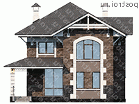 D-143-1P проект двухэтажного дома из газобетона размером 14 на 11  - вид спереди