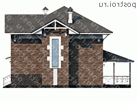 D-143-1P проект двухэтажного дома из газобетона размером 14 на 11  - вид слева