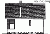 D-150-1P проект одноэтажного коттеджа из пеноблоков с мансардой размером 10 на 10  - вид сзади