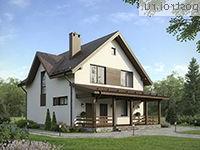 D-165-1P проект одноэтажного дома из пеноблоков с мансардой размером 11 на 11