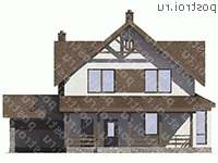 D-165-3P проект двухэтажного дома из пеноблоков с гаражом размером 11 на 15  - вид спереди