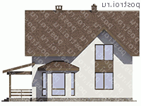 D-165-3P проект двухэтажного дома из пеноблоков с гаражом размером 11 на 15  - вид слева