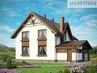 D-165-3P проект двухэтажного дома из пеноблоков с гаражом размером 11 на 15 