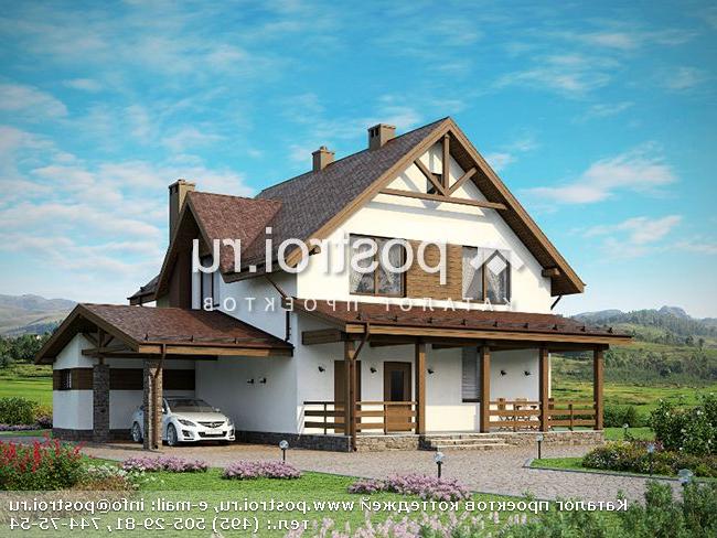 D-165-3P проект двухэтажного дома из пеноблоков с гаражом размером 11 на 15 