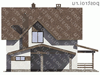 D-165-3P проект двухэтажного дома из пеноблоков с гаражом размером 11 на 15  - вид справа