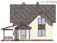 D-165-4P проект двухэтажного коттеджа из пенобетона с гаражом размером 11 на 15 - вид слева D-165-4P проект двухэтажного коттеджа из пенобетона с гаражом размером 11 на 15 - вид слева