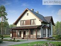 D-165-4P проект двухэтажного коттеджа из пенобетона с гаражом размером 11 на 15 